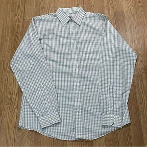 Brooks Brothers 346 Men 16x6/7 Long Sleeve Button Down Shirt Beige Plaid Slim